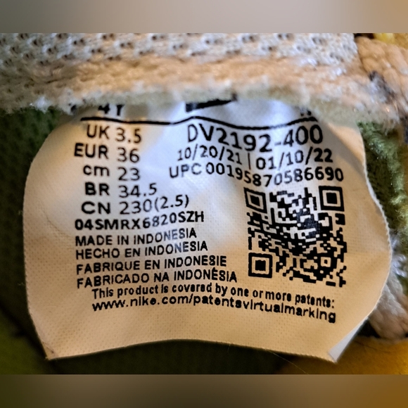 Nike Air Force One LV8 Next Nature GS Hemp Edition Multicolor Sneaker Shoe SZ 6 - Picture 10 of 11